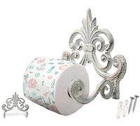 Comfify Fleur de lis - Hierro Fundido Toiler de pañuelos de Papel, montado en la Pared, Metal, Resistente, rústico, Vintage, Reciclado, Decorativo Regalo Idea - 17.14 x 10.79 x 15.87cm