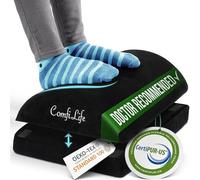 ComfiLife - Reposapiés para debajo del escritorio en el trabajo -Ajustable, de espuma viscoelástica para silla de ordenador - Diseño ergonómico para alivio del dolor de espalda y cadera - en negro