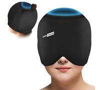 ComfiTECH Head Ice Pack Wrap - Gorro de gel refrigerante con cobertura superior, grande, color negro