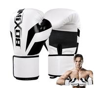 COMFOLIVING Guantes de boxeo, guantes de boxeo profesionales, guantes de boxeo pesados con correas ajustables y palmas de piel ventiladas para boxeo, MMA, Muay Thai,