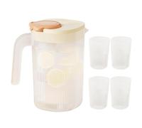COMFOLIVING Hervidor de agua frío, jarra grande con tapa, jarras de bebida con 4 tazas, de agua grande jarra de agua jarra hermética para jugo, limonada caliente y fría