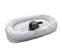 COMFOLIVING Human Dog Bed, Anti Slip Dog Bed, Comfortable Washable Pet Bed Indoor Gray Cat Bed, Large Universal Donut Dog Bed Plush Calming Dog Bed For Cold Weather and Large Medium Small Dogs