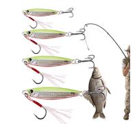 COMFOLIVING Juego de aparejos de pesca de agua salada, juego de aparejos verticales de hielo duro, para pesca en hielo, con anzuelos auxiliares para atún, salmón, pez vela