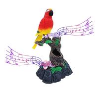 COMFOLIVING Loros de Control operados eléctricamente, Pájaro gorrión de simulación de Mascotas Lindas realistas, Periquito Activado por Sonido Repite lo Que Dices en un Escritorio de Rama de árbol