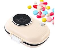 COMFOLIVING Pastillero para 7 días, pastillero de viaje pequeño, portátil, organizador de aceite de pescado, dispensador de medicamentos de viaje con 7 compartimentos, resistente a la