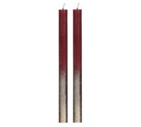 comforder Juego de 2 velas de barra, color burdeos con oro, 25 cm, 10 horas de combustión
