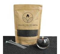 comforder Velas Perladas - Cera para Fabricación de Velas con Mechas - Set para Hacer Velas - Perlas de Cera Vegetal para Velas - Pearled Candle 400 g + 4 Mechas (Negro)