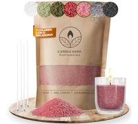 comforder Velas Perladas - Cera para Fabricación de Velas con Mechas - Set para Hacer Velas - Perlas de Cera Vegetal para Velas - Pearled Candle 400 g + 4 Mechas (Rosa)