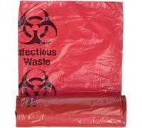 Comfort Axis Biohazard - Bolsa desechable para residuos infecciosos, 24 x 24 pulgadas, paquete de 50, color rojo