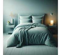 Comfort Collections - Juego de funda nórdica de forro polar tipo peluche, supersuave y cálida, con fundas de almohada. Tamaño King, aproximadamente 230 x 220 cm, verde huevo de pato