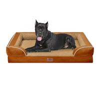 Comfort Expression Cama impermeable para perro, cama ortopédica XXL para perro, sofá impermeable para mascotas con funda extraíble lavable y parte inferior antideslizante (XXL, caramelo)