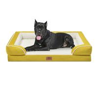Comfort Expression Cama ortopédica XXL para perros, de espuma, impermeable, para perros de gran tamaño, lavable, con funda extraíble y parte inferior antideslizante (XXL, mostaza picante)