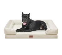 Comfort Expression Cama XXL impermeable para perros, camas ortopédicas extragrandes de espuma, lavable, sofá cama para mascotas con funda extraíble y parte inferior antideslizante (XXL, beige)