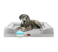 Comfort Expression Cama XXL impermeable para perros extragrandes, cama ortopédica de espuma viscoelástica para perros gigantes, sofá lavable para mascotas con cojín y funda extraíble (XXL, gris claro)
