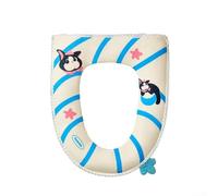 Comfort Focused - Funda para asiento de inodoro con capa de felpa gruesa para un contacto suave y protección impermeable con respaldo de poliuretano para todas las estaciones (A)