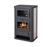 Comfort KF Wood Burning Stove 9.51 kW, Black Ceramic Fireplace, Trasero Flue