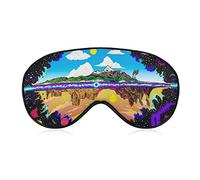 Comfort Light Aesthetic Mountain Space Trippy Art Sleep Eye Mask para siestas Shift Work Blindfold Game, Plane Eye Cover para niñas, mujeres y niños, BlockLight