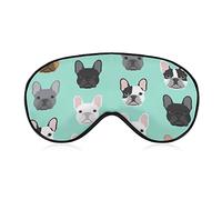 Comfort Light Bulldog francés Sweet Dog Puppy Puppies Dog Art Eye Mask para dormir viajes trabajo, Sleeping Eye Mask para niños niñas adolescentes mujeres, BlockLight