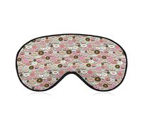 Comfort Light Pink Donuts Pattern Sleep Eye Mask para siestas Shift Work Blindfold Game, Plane Eye Cover para niñas, mujeres y niños, BlockLight