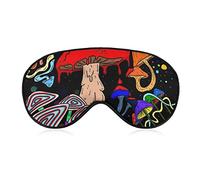 Comfort Light Psychedelic Colorful Magic Mushrooms Trippy Art Sleep Eye Mask para siestas Shift Work Blindfold Game, Plane Eye Cover para niñas, mujeres y niños, BlockLight