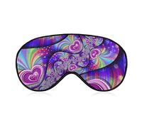 Comfort Light Tie Dye Psicodélico Púrpura Love Heart Art Sleeping Eye Mask para Night Sleeping Trip Yoga, Eyeshade para hombres, mujeres y niños, alivia el estrés ocular
