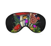 Comfort Light Trippy Magical Mushrooms Art Antifaz para dormir para adultos, niños, niños, adolescentes, cubierta para ojos con correa ajustable, antifaz para dormir, cubierta para ojos de avión