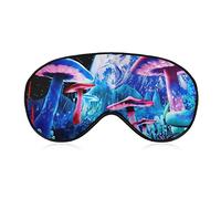 Comfort Light Trippy Mushroom Magic World Glowing Psychedelic Art Eye Mask para dormir viajes trabajo, antifaz para dormir para niños niñas adolescentes mujeres, BlockLight