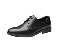 Comfort Orthopedic Oxford Shoes for Men Luxury Leather Lace-up Cap Toe Anti-Slip Block Heel Non Slip Rubber Sole Outdoor Shoes(Noir,44.5 EU)