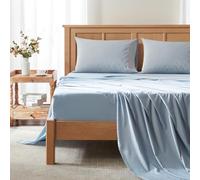 Comfort Spaces Coolmax - Juego de sábanas que absorben la humedad suave, resistente a la decoloración, bolsillo profundo elástico que se adapta a colchones de hasta 16 pulgadas, sábanas refrescantes para climas cálidos para sudores nocturnos, individual, azul, 3 piezas