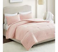 Comfort Spaces Edredón Reversible 100% algodón Jacquard con Puntos de Chenilla supersuaves y sobrellenados, Alternativa hipoalergénica para Todas Las Estaciones, algodón, Full/Queen