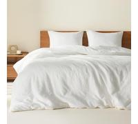 Comfort Spaces Juego de edredón Blanco Queen - Juego de edredón de Punto gofre Tejido Transpirable de 3 Piezas, edredón y Fundas de Almohada Estilo Bohemio Moderno de Granja, Juego de Cama Queen de