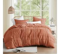 Comfort Spaces Juego de edredón Clay tamaño King - Juego de ropa de cama plisado de 3 piezas tamaño King, ligero para todas las estaciones, juego de cama de microfibra prelavada extra suave, fundas de