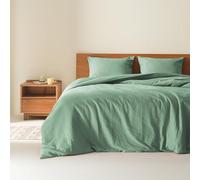 Comfort Spaces Juego de edredón Verde Salvia tamaño King, Juego de edredón Transpirable de 3 Piezas con Textura de gofre, edredón y Fundas de Almohada Estilo Bohemio Moderno de Granja, Juego de Cama