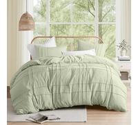 Comfort Spaces Juego de Funda de edredón tamaño Queen, 3 Piezas, Plisada, Ligera, para Todas Las Estaciones, de Microfibra prelavada, Extra Suave, Fundas de Ropa de Cama Queen, tamaño