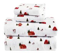 Comfort Spaces Juego de sábanas de Franela 100% algodón, ultrasuaves y acogedoras, con Bolsillo elástico de 12 Pulgadas para colchones de hasta 14 Pulgadas, Ropa de Cama de Franela cálida con