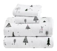 Comfort Spaces Juego de sábanas de Franela 100% algodón, ultrasuaves y acogedoras, con Bolsillo elástico de 12 Pulgadas para colchones de hasta 14 Pulgadas, Ropa de Cama de Franela cálida con