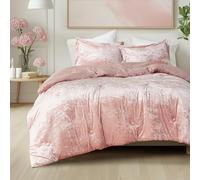 Comfort Spaces Juliette Luxe - Edredón de Terciopelo exuberante con diseño capitoné de botón, Funda Moderna para Todas Las Estaciones, Juego de Cama Acogedor, Funda a Juego, King (104 x 90 Pulgadas),