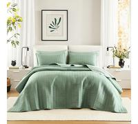 Comfort Spaces Kienna - Juego de edredón de lujo con costuras de doble cara, para todas las estaciones, ligero, colcha de cama, fundas a juego, tamaño Queen extragrande (102 x 118 pulgadas), espuma de