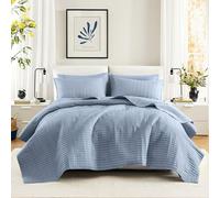 Comfort Spaces Ropa de Cama Ligera para Todas Las Estaciones, Fundas a Juego, Microfibra, Azul, matrimonial/Queen (90 x 90 Pulgadas)