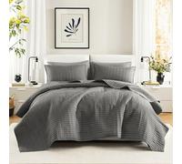 Comfort Spaces Ropa de Cama Ligera para Todas Las Estaciones, Fundas a Juego, Microfibra, Gris carbón, matrimonial/Queen (90 x 90 Pulgadas)