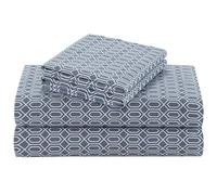 Comfort Spaces Sábanas 100% algodón tamaño Queen, Transpirables, naturalmente Frescas, sábanas de algodón Suave con Bolsillo elástico de 14 Pulgadas para colchones de hasta 16 Pulgadas, Juego de