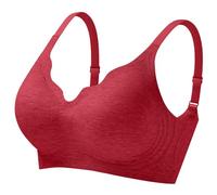 Comfort Wireless Bra for Women Padded Without Underwire T Shirt Bra Mesh V Neck Bralette Tank Top mit Bustier Integrated, rojo, XL