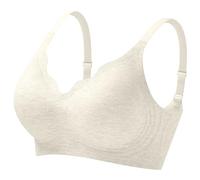 Comfort Wireless Bra for Women Padded Without Underwire T Shirt Bra Mesh V Neck Bralette Tank Top mit Bustier Integrated, Blanco, M