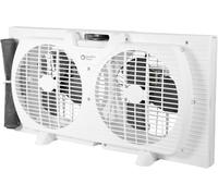 Comfort Zone Ventilador de ventana doble con ajuste silencioso, control de flujo de aire reversible, 9 pulgadas, 3 velocidades, expandible, escape, ventilador doble, flujo de aire de 10 pies/segundo,