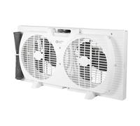 Comfort Zone Ventilador de ventana doble con ajuste silencioso, control de flujo de aire reversible, 9 pulgadas, 3 velocidades, expandible, escape, ventilador doble, flujo de aire de 10 pies/segundo,