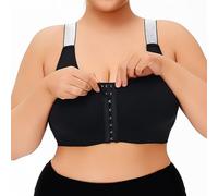Comfortable bra with front closure for everyday wear. Perfect for casual outfits and easy to pair with T-shirts and jeans. Versatile for all seasons. Includes detailed size guide, black, XXL(Black,XL)