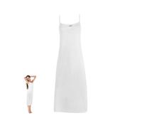 Comfortable Long Slip Dress for Women with Adjustable Straps Ideal for Evening Out And Daily Wear Size L In White Color 1 Piece