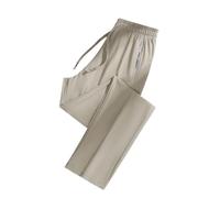 Comfortable Pants for Women Casual, Ultra Stretch Ice Silk Pull-On Ageless Travel Pants with Pockets (Khaki-Straight,4XL)