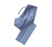 Comfortable Pants for Women Casual, Ultra Stretch Ice Silk Pull-On Ageless Travel Pants with Pockets (Haze Blue-Straight,XXL)