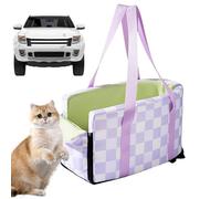 Comfortable Pet Car Seat, Anti Escape Car Pet Safety Seat, Multipurpose Dog Seat with Safety Features, Easy Install Center Console Dog Seats 17.72x9.84x8.66 for Dogs, Cat (Purple, Gray)